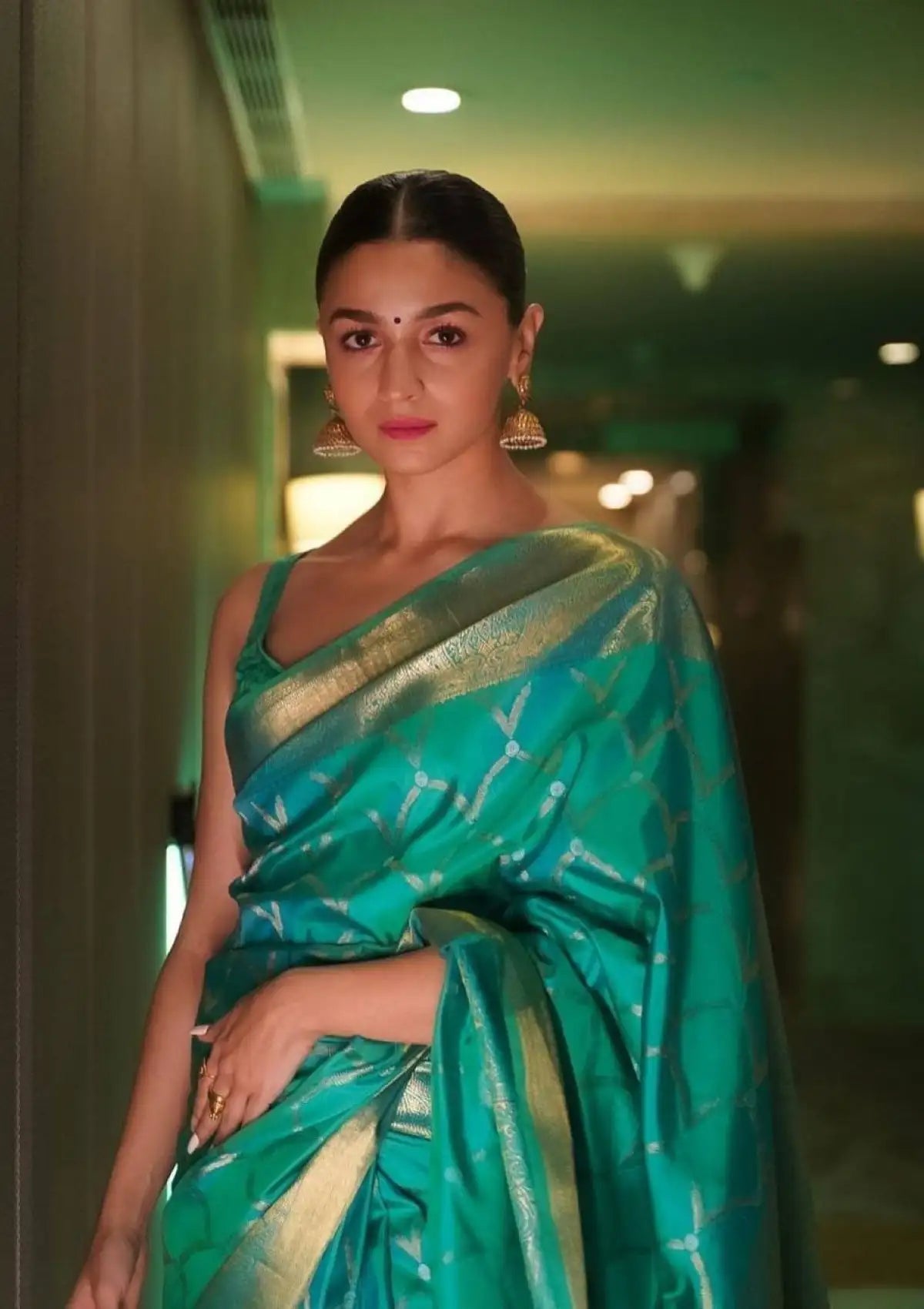 Alia Silk Gold And Silver Zari Saree