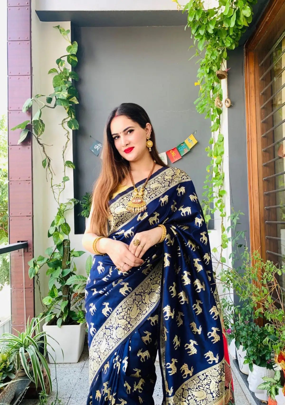 Blue Silk Pure Zari Figure Paithani Saree