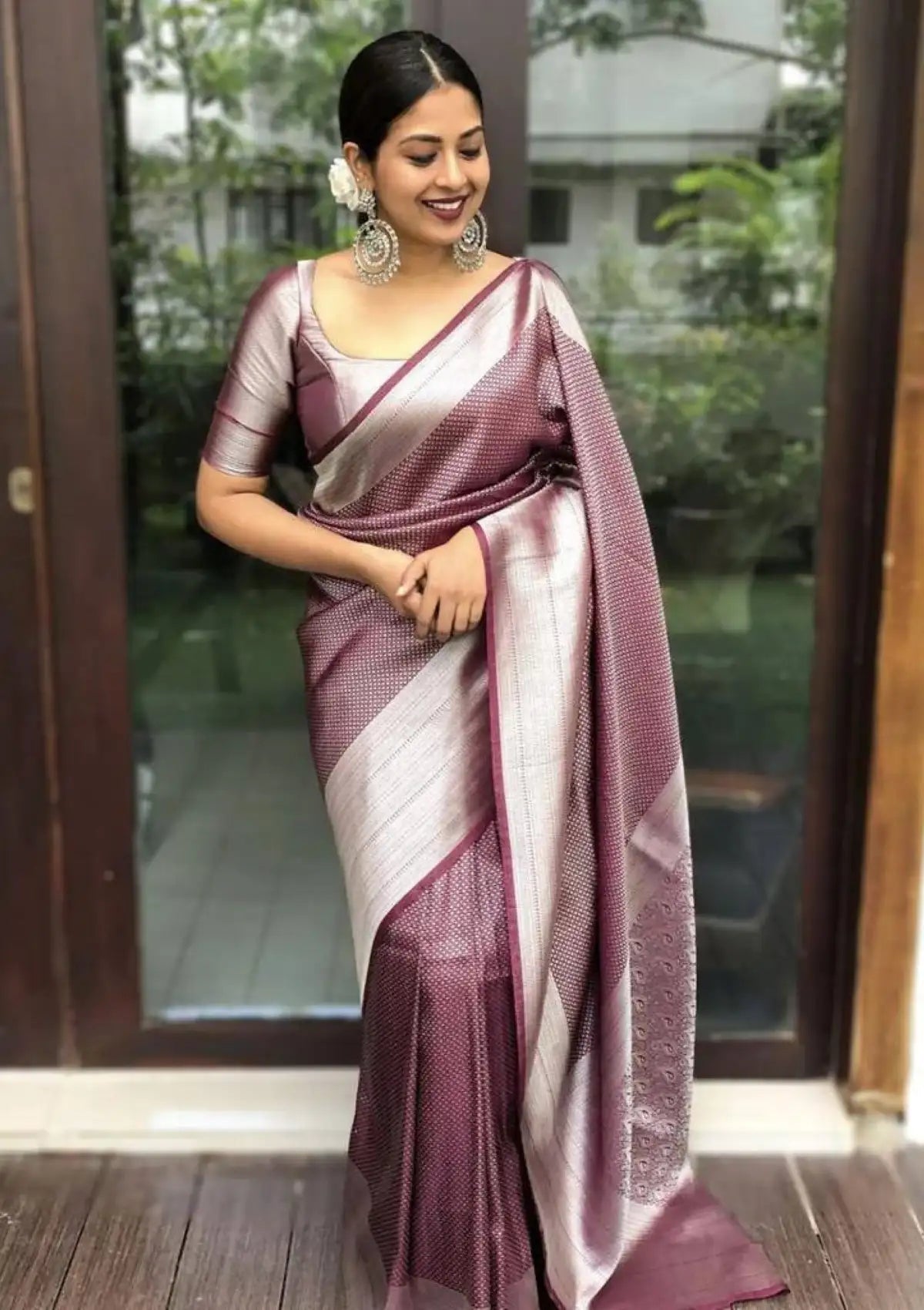 Maroon Banarasi Silk Zari Traditional Saree