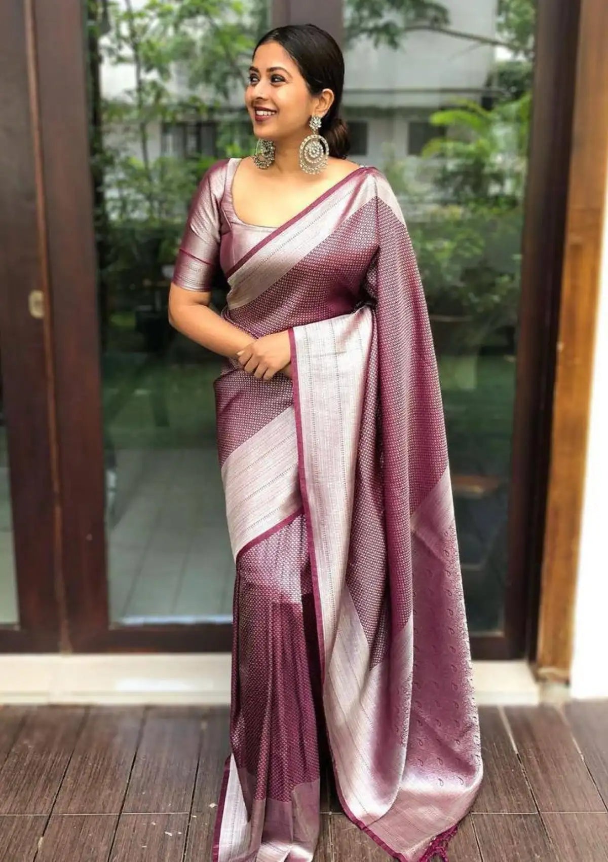 Maroon Banarasi Silk Zari Traditional Saree
