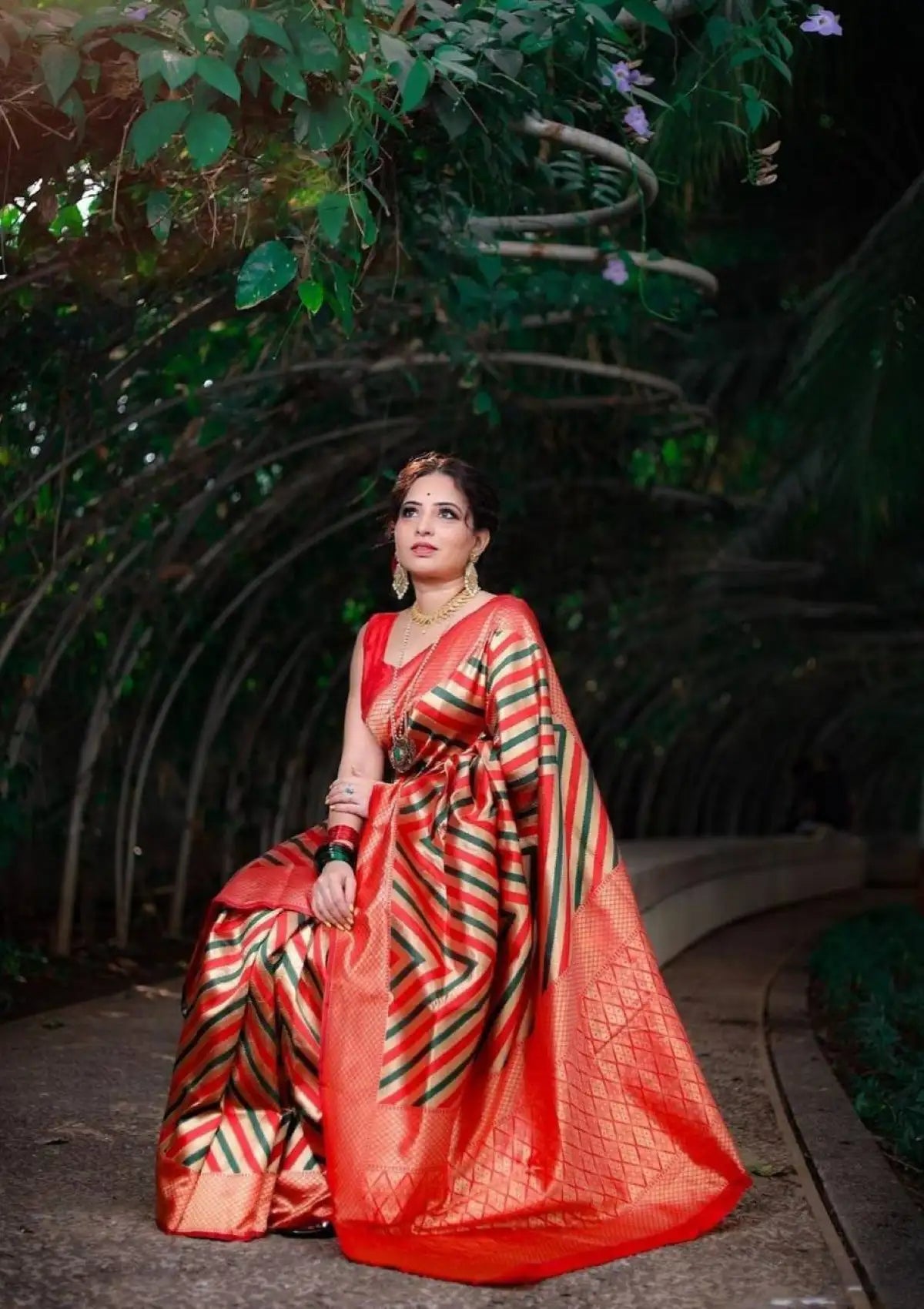 Multi Color Silk Leheriya Saree