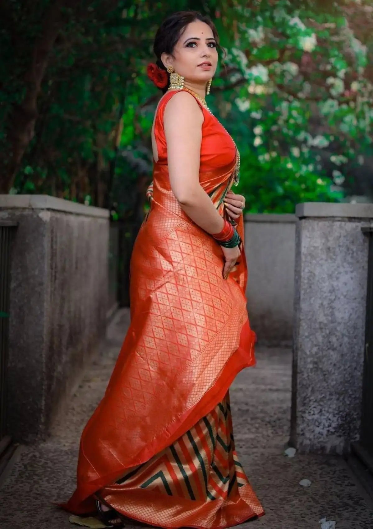 Multi Color Silk Leheriya Saree