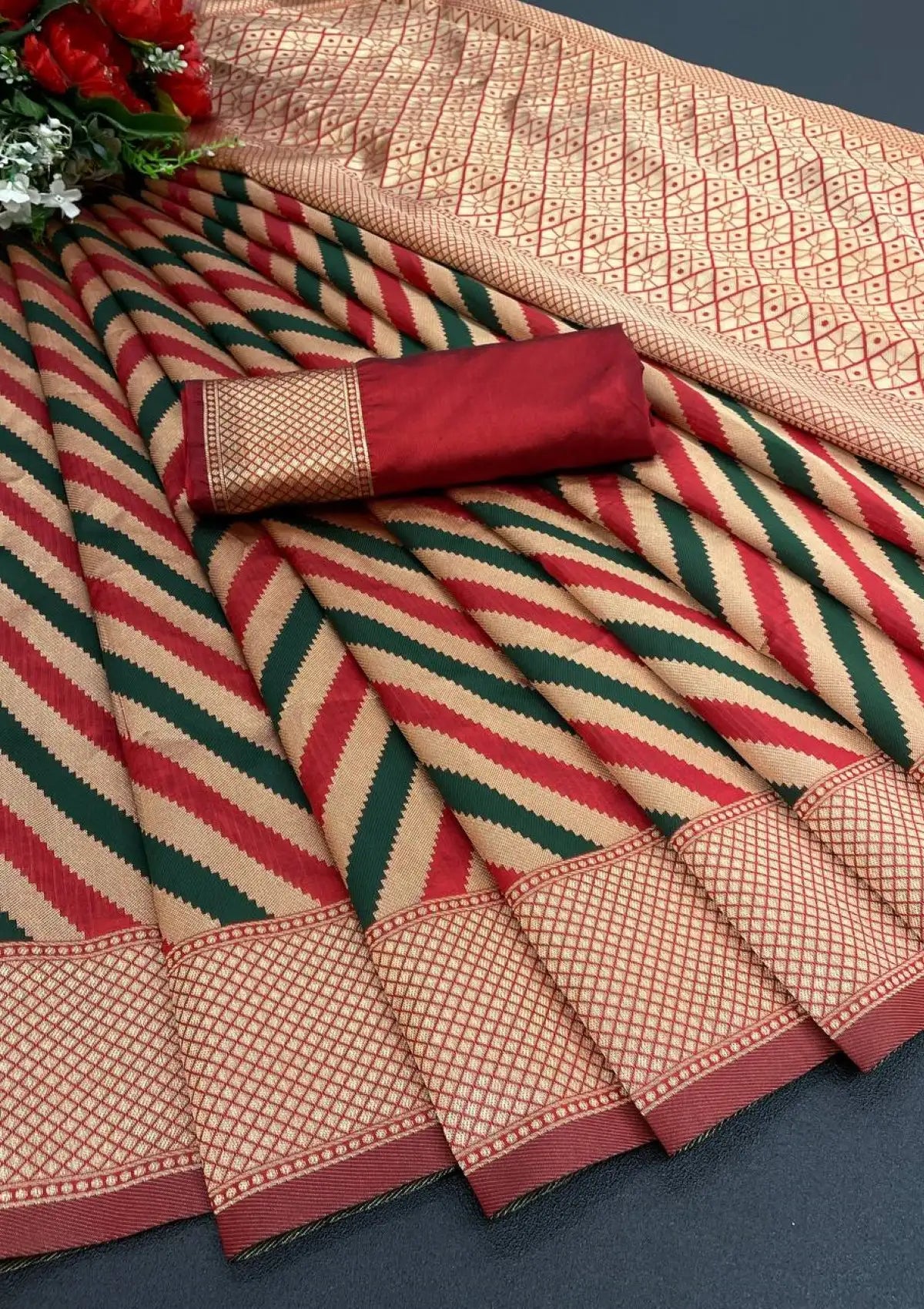 Multi Color Silk Leheriya Saree