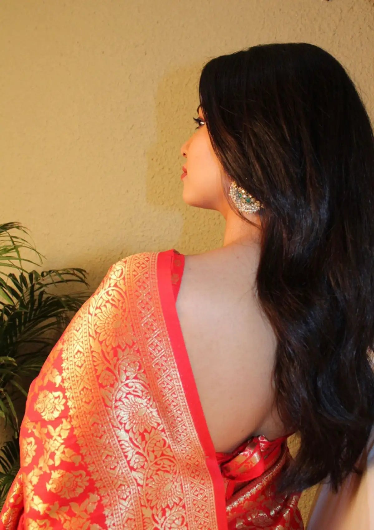Red Colour Gold Zari Rich Pallu Saree