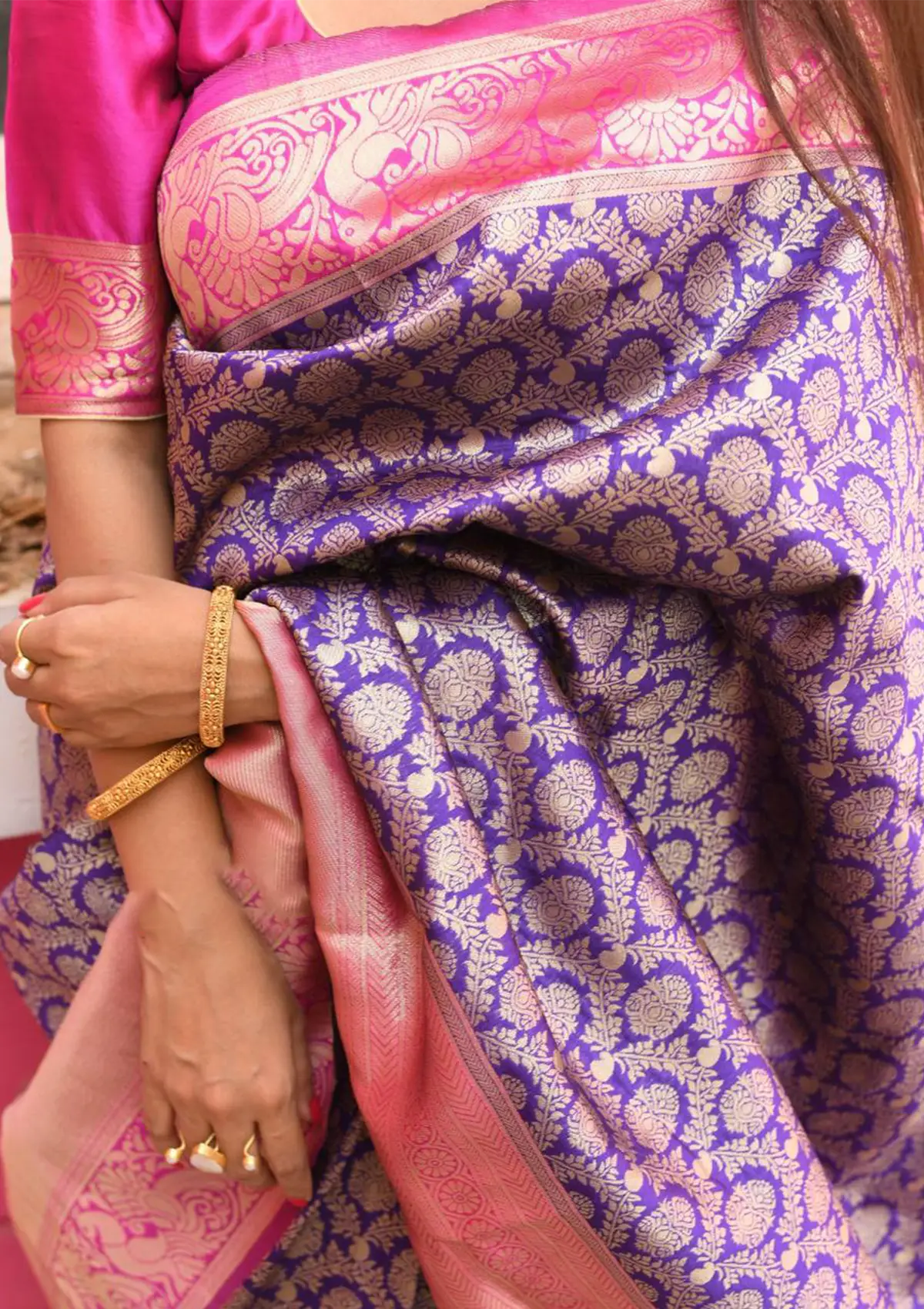 Royal Blue Pure Banarasi Saree