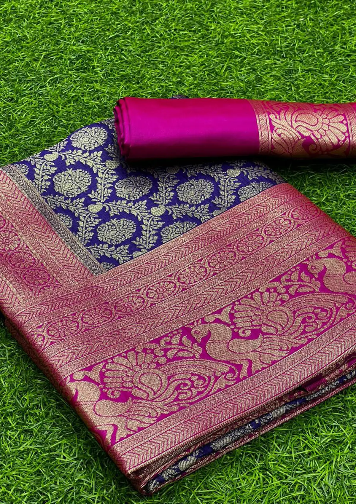 Royal Blue Pure Banarasi Saree