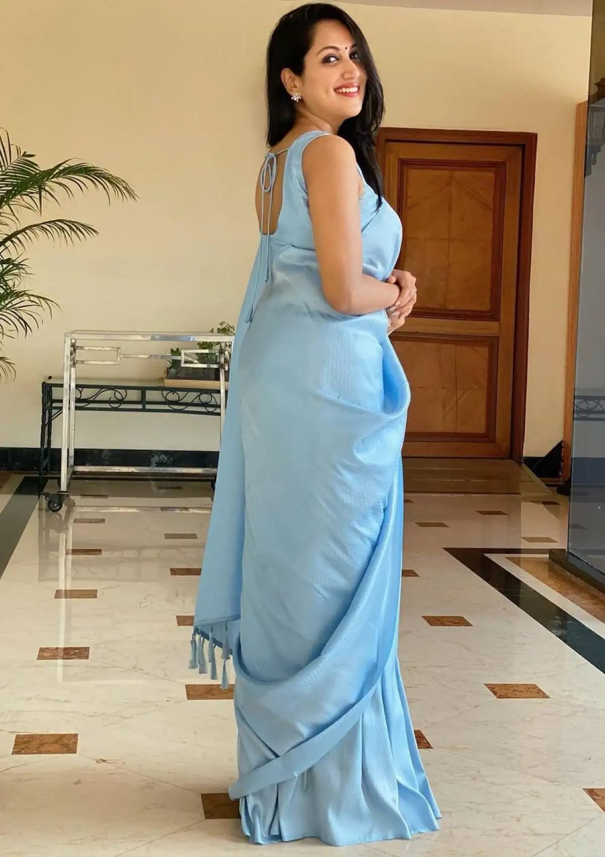 Silver Zari Softy Silk Bridal Saree