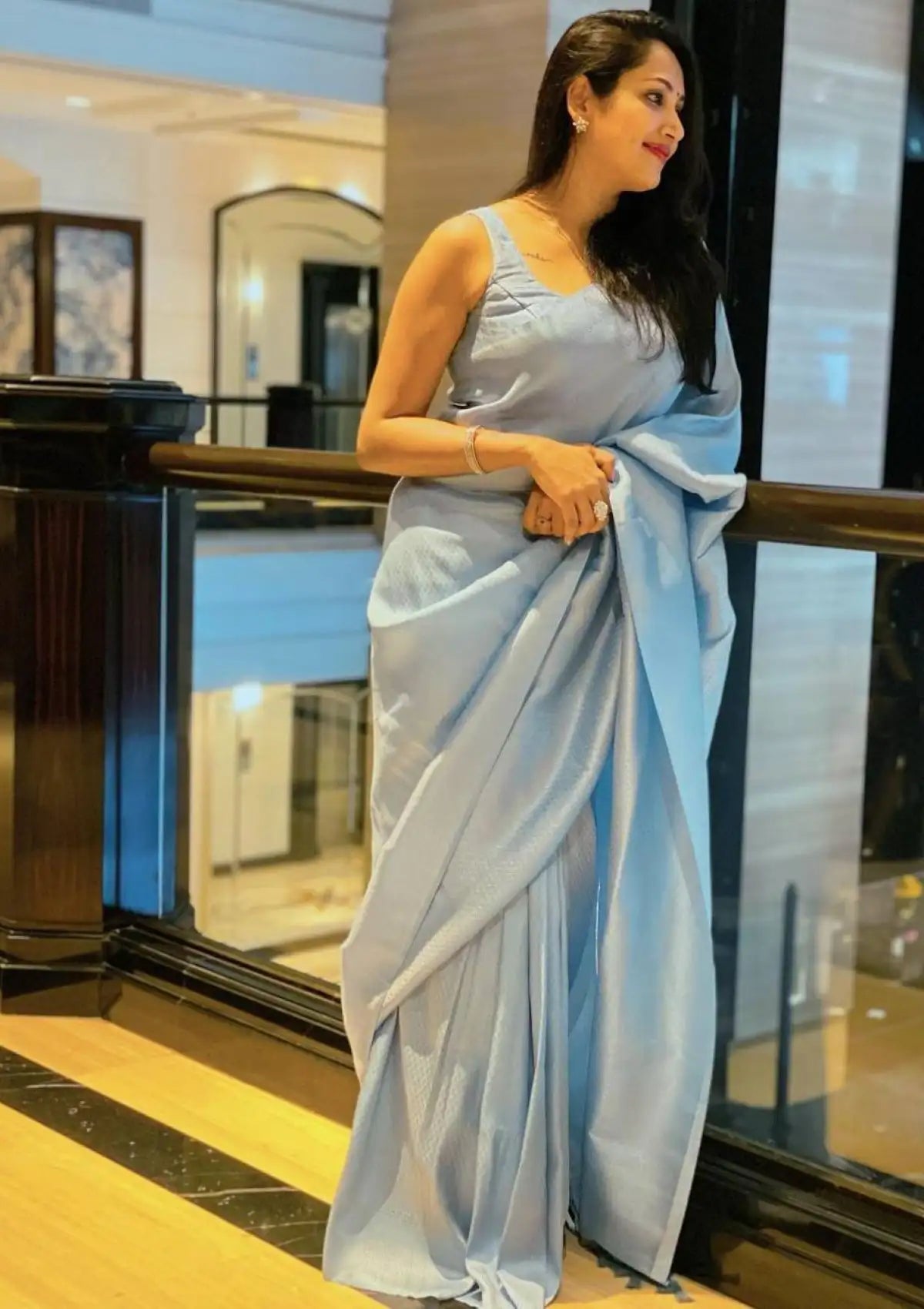 Silver Zari Softy Silk Bridal Saree