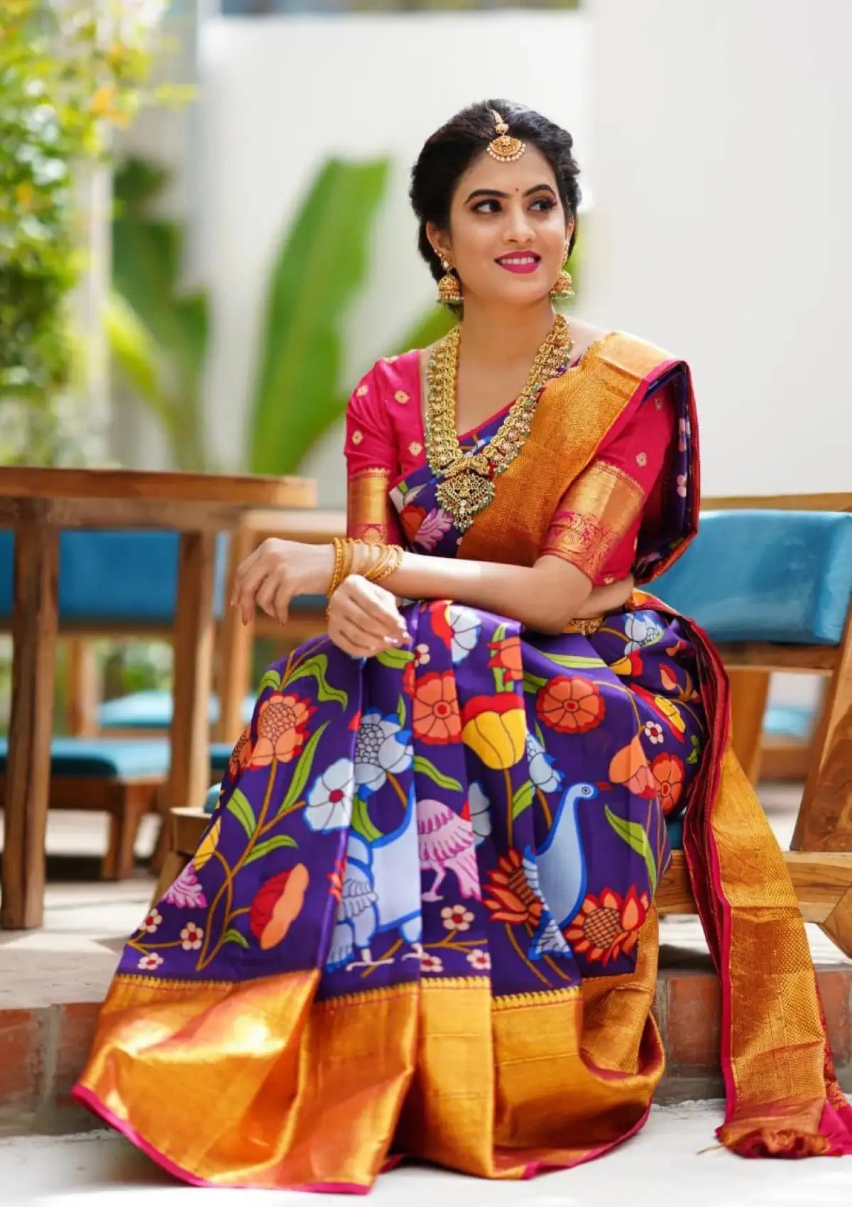 Soft Lichi Silk with Digital Print Saree