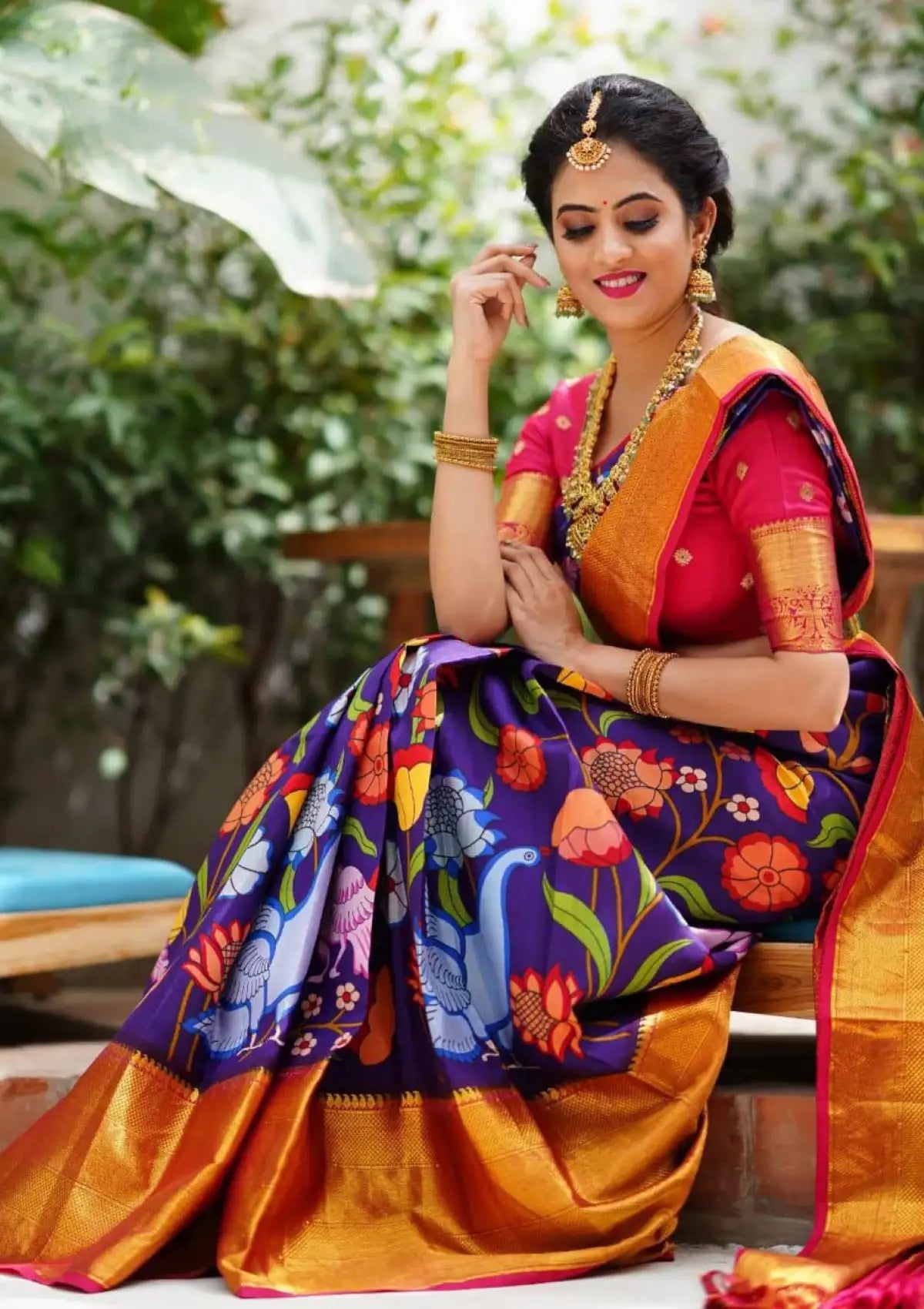 Soft Lichi Silk with Digital Print Saree