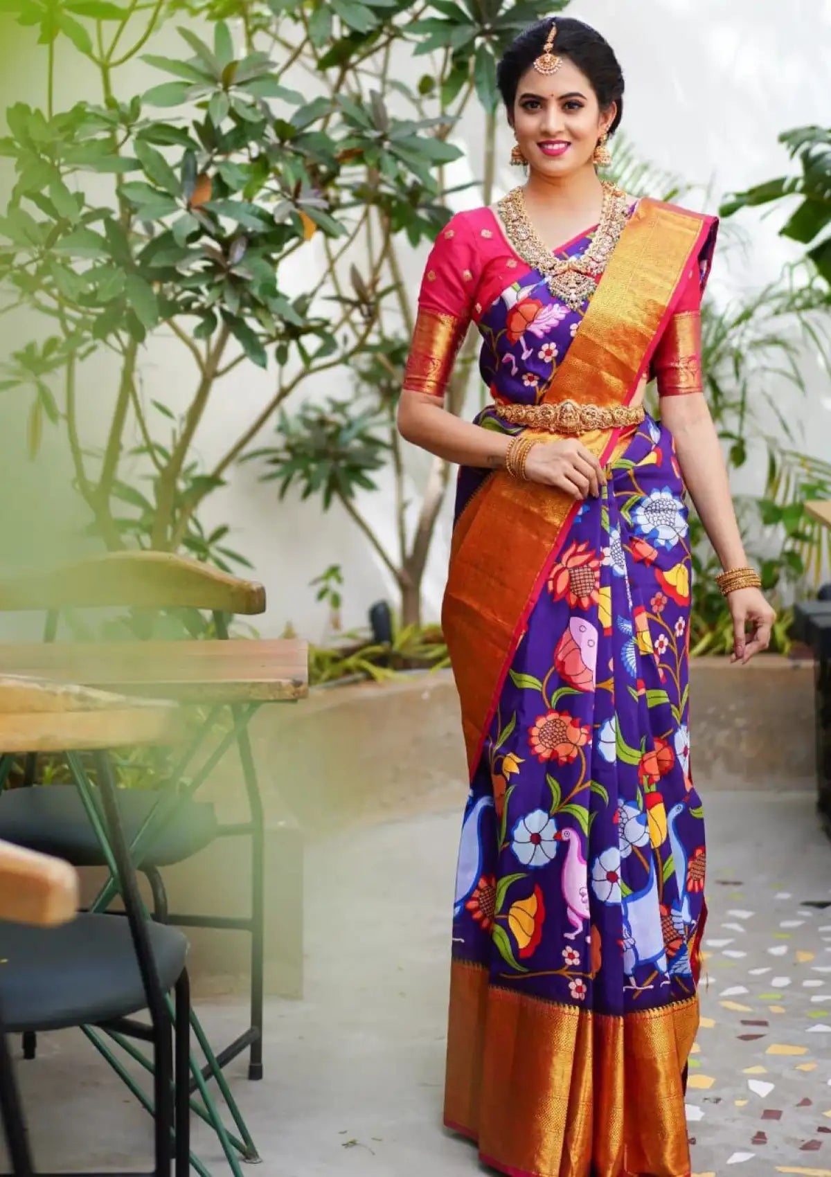 Soft Lichi Silk with Digital Print Saree