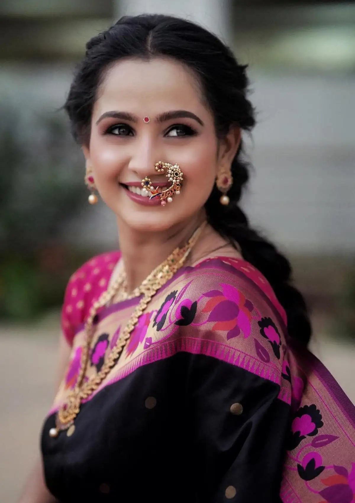 Soft Silk Black Golden Paithani Saree