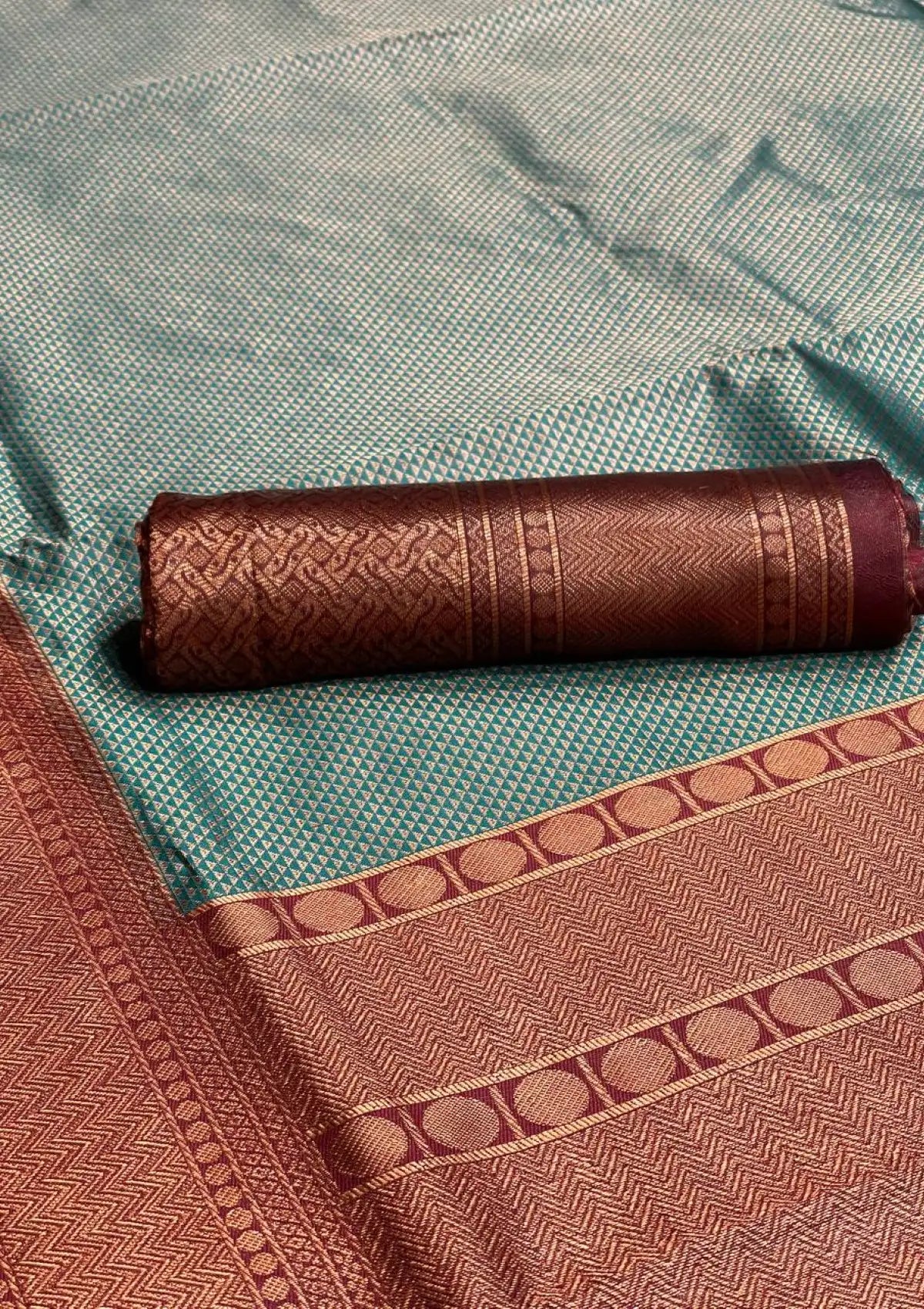 Sparkling Banarasi Silk Rama Designer Traditional Saree