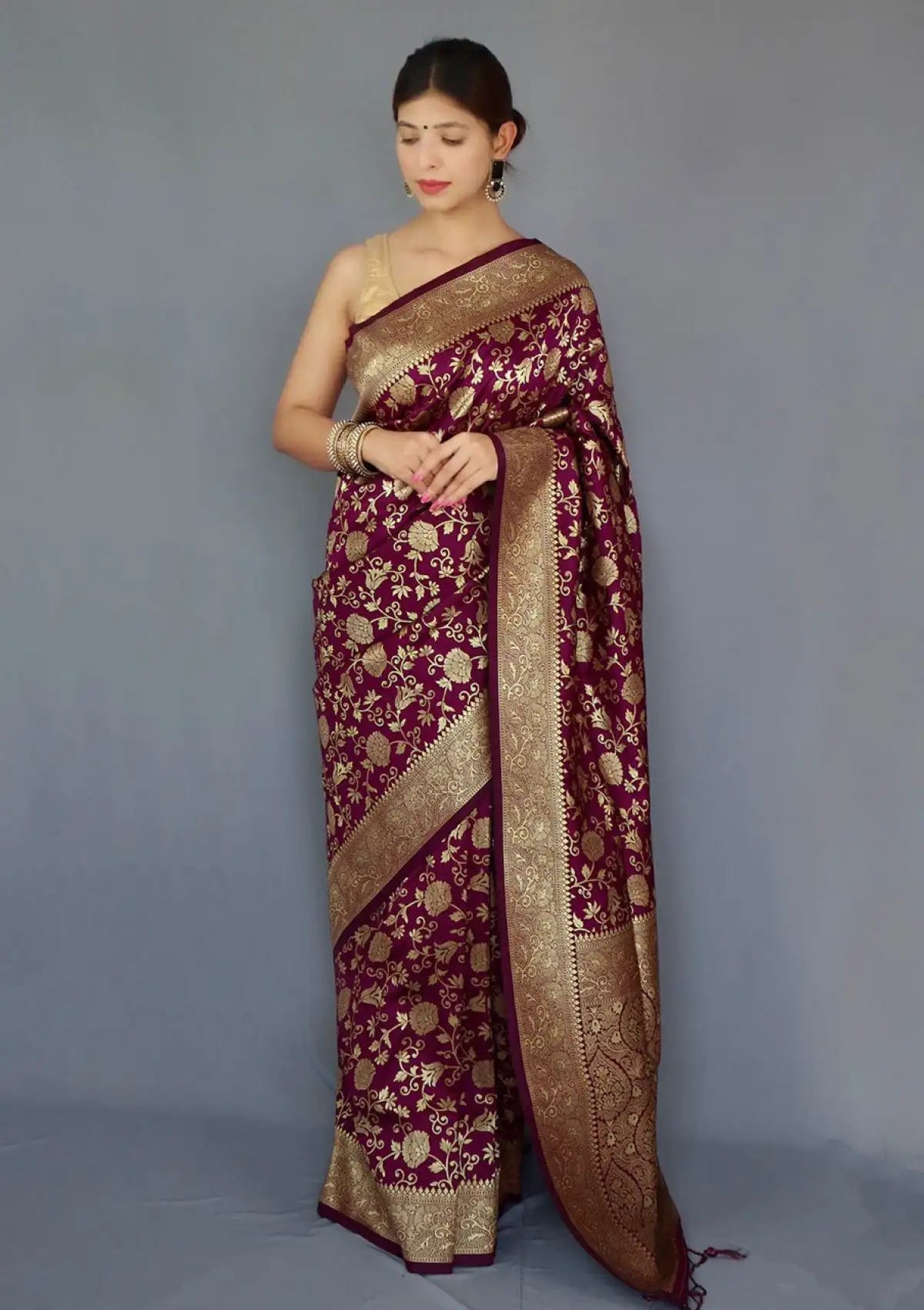 Pure Silk Self Zari Weaving Saree