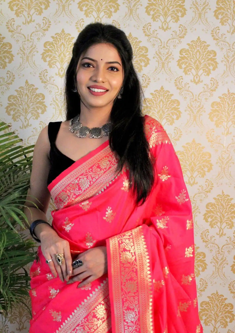 Gajri Silk Pure Zari Paithani Saree