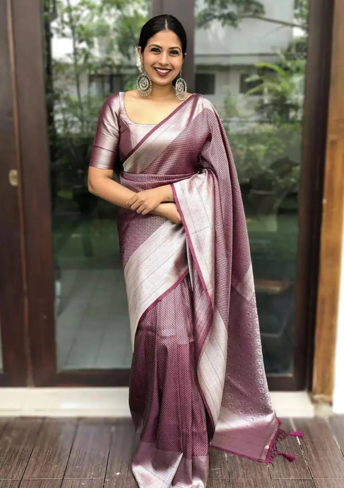 Maroon Banarasi Silk Zari Traditional Saree