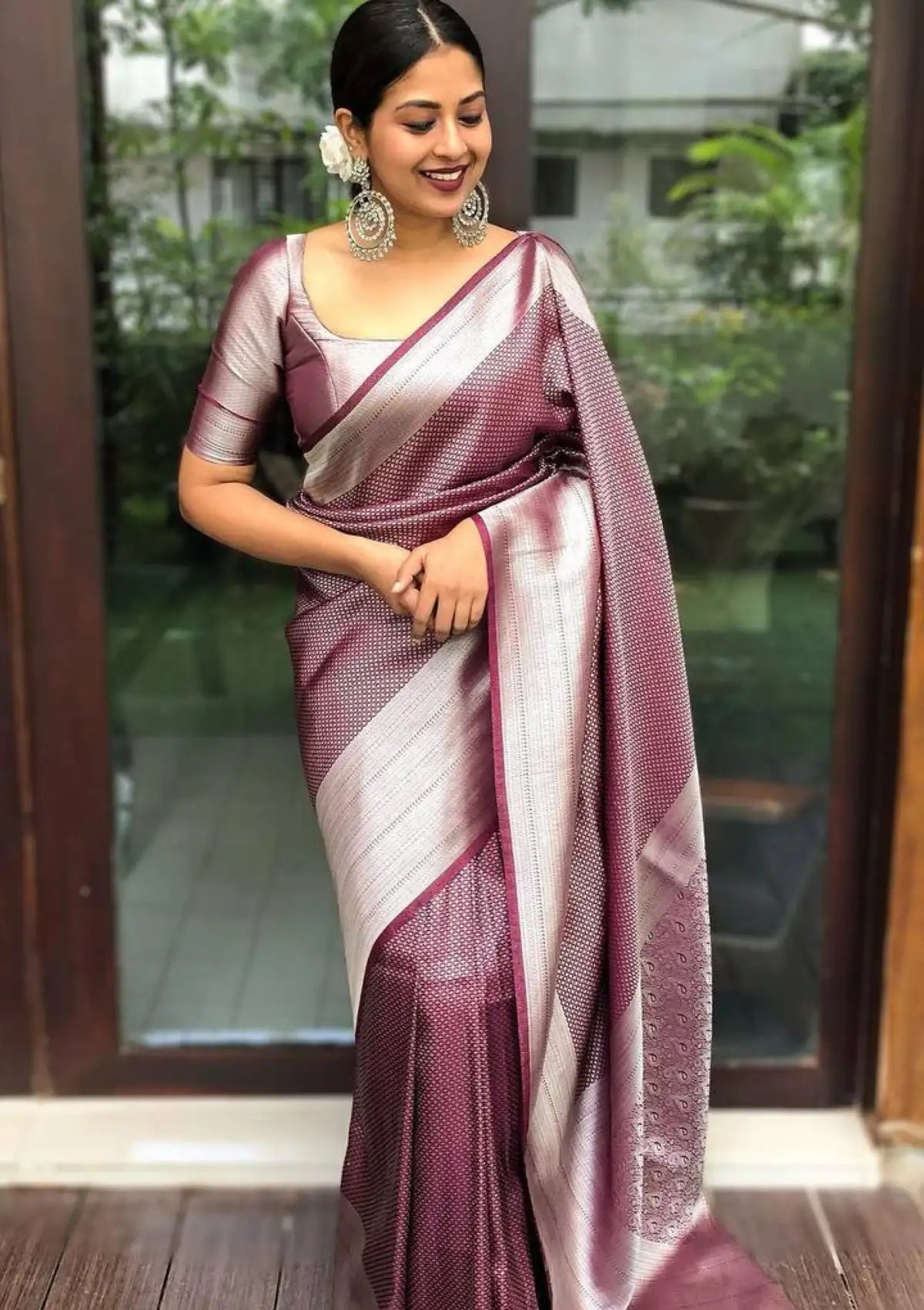 Maroon Banarasi Silk Zari Traditional Saree