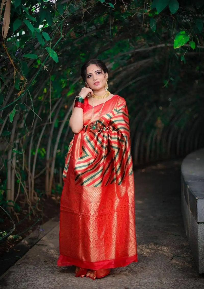 Multi Color Silk Leheriya Saree