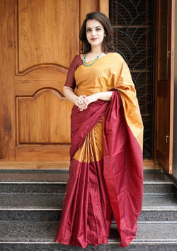 Mustard Designer Banarasi Silk Saree