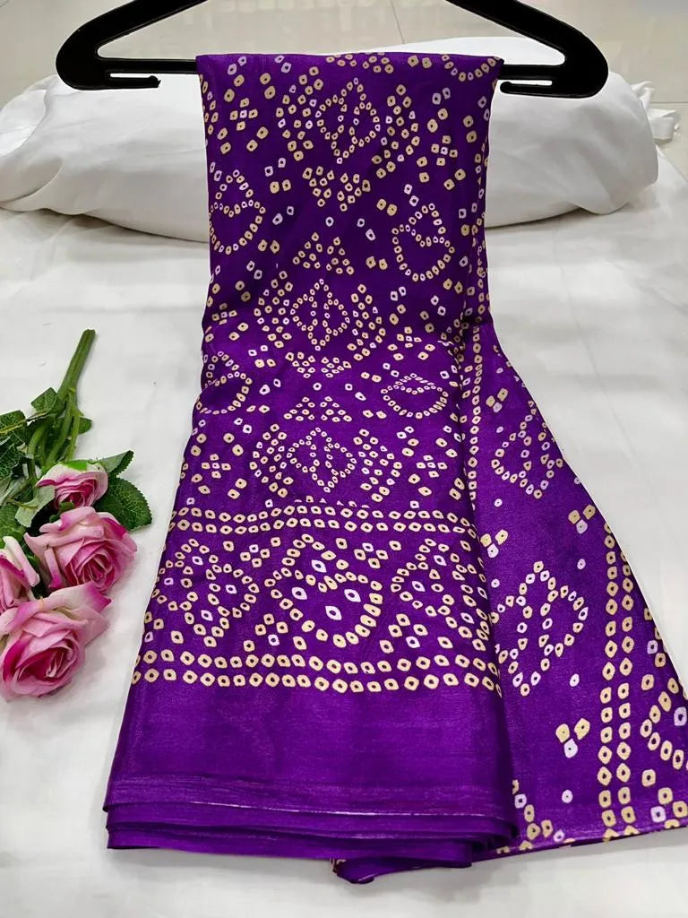 Violet Tadki Silk Mill Print Saree